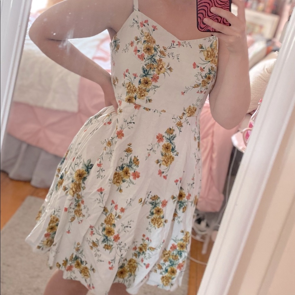 Floral white cami dress